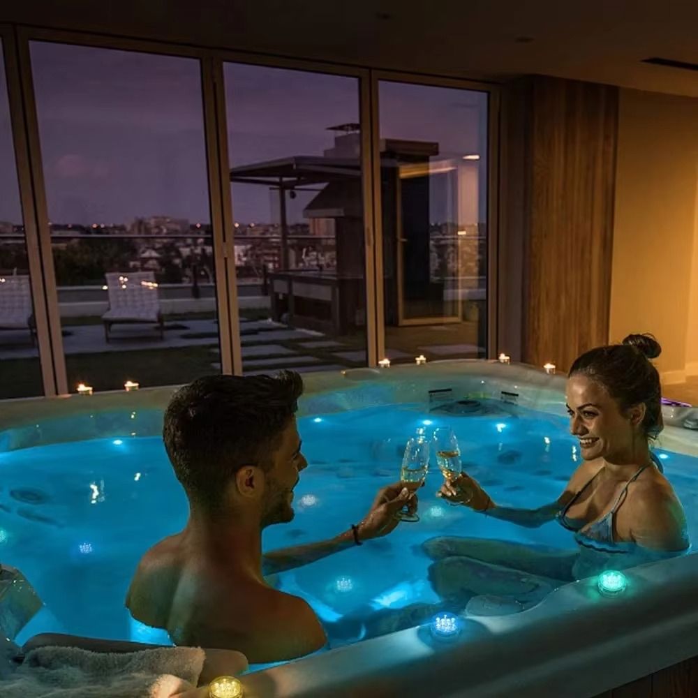 Kit Luminárias RGB para Piscina – Iluminação Sem Fio com Controle Remoto