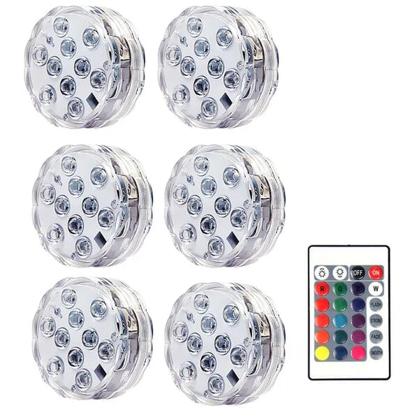 Kit Luminárias RGB para Piscina – Iluminação Sem Fio com Controle Remoto
