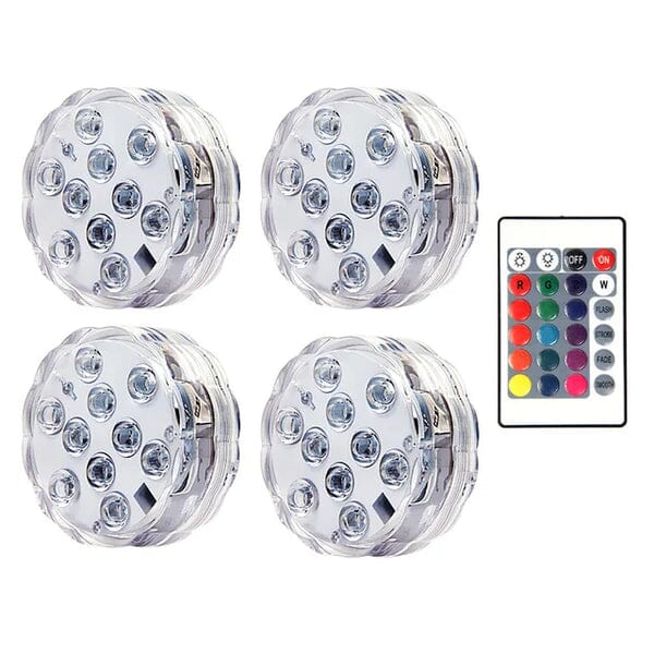 Kit Luminárias RGB para Piscina – Iluminação Sem Fio com Controle Remoto
