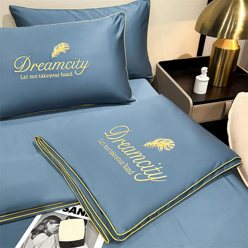 Conjunto de Cama de Seda Gelada Para o Verão [Compre 1 Leve 2]
