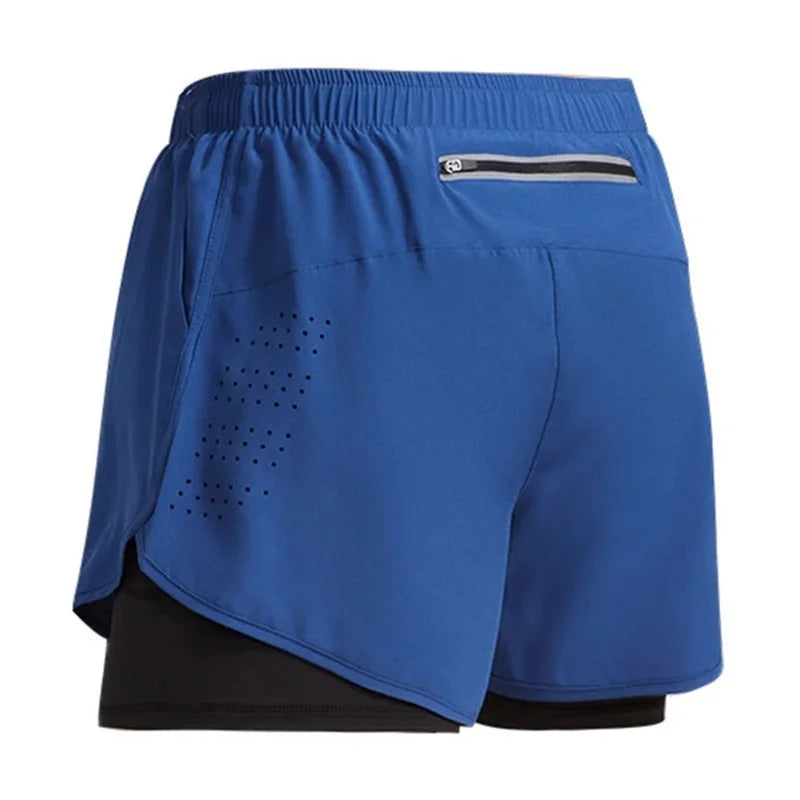 Short de Corrida Pro Duplo  de Secagem Rápida com Bolso