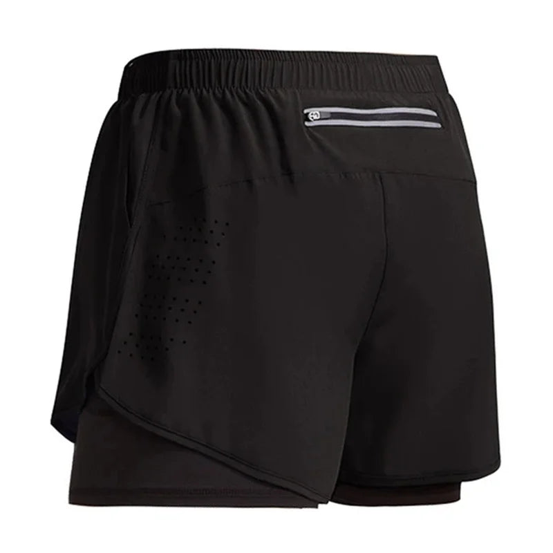 Short de Corrida Pro Duplo  de Secagem Rápida com Bolso