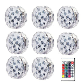 Kit Luminárias RGB para Piscina – Iluminação Sem Fio com Controle Remoto